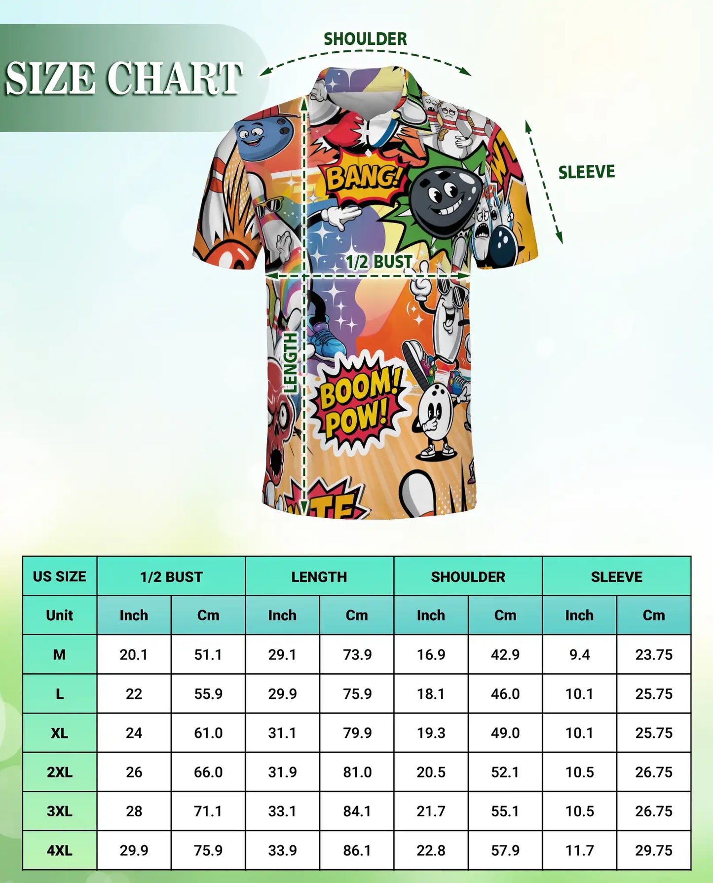 Funny Bowling 3D Polo Shirt for Men, Cartoon Comic Bowling Style | Azhawaiian
