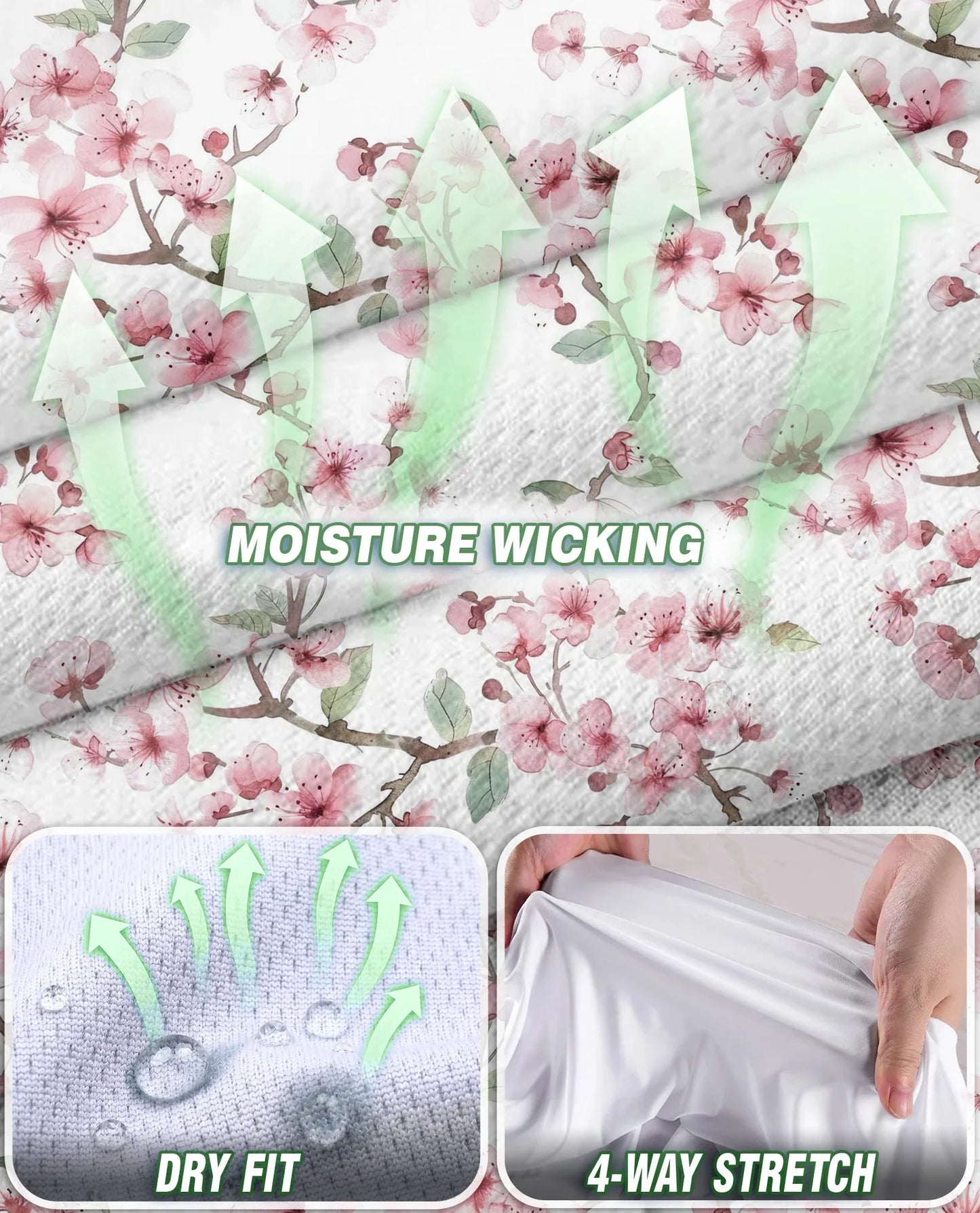 Cherry Blossom Sleeveless Polo Shirt for Women, Elegant Floral Spring Style | Azhawaiian