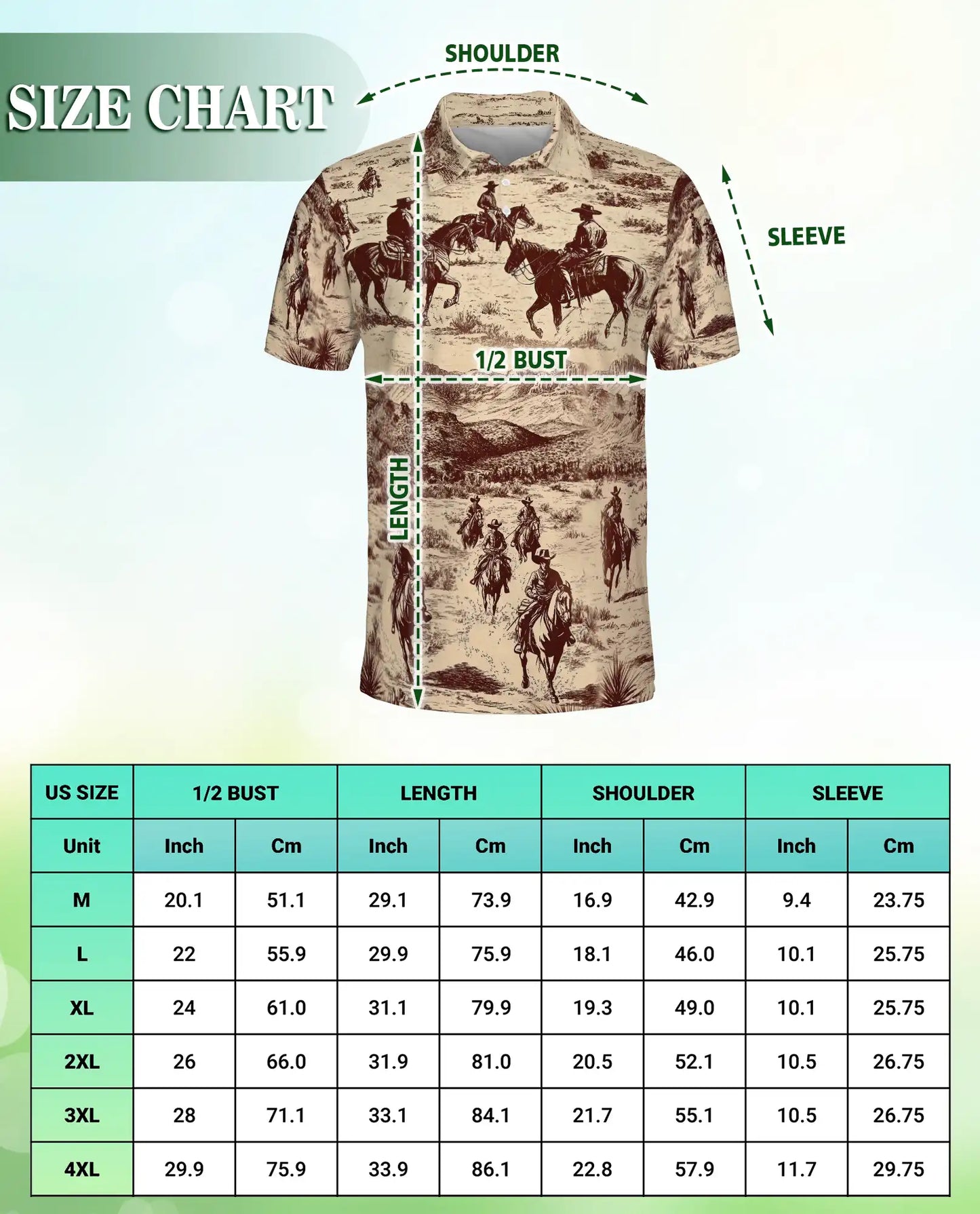 Vintage Cowboy Western 3D Polo Shirt for Men, Rustic Ranch Desert Style | Azhawaiian