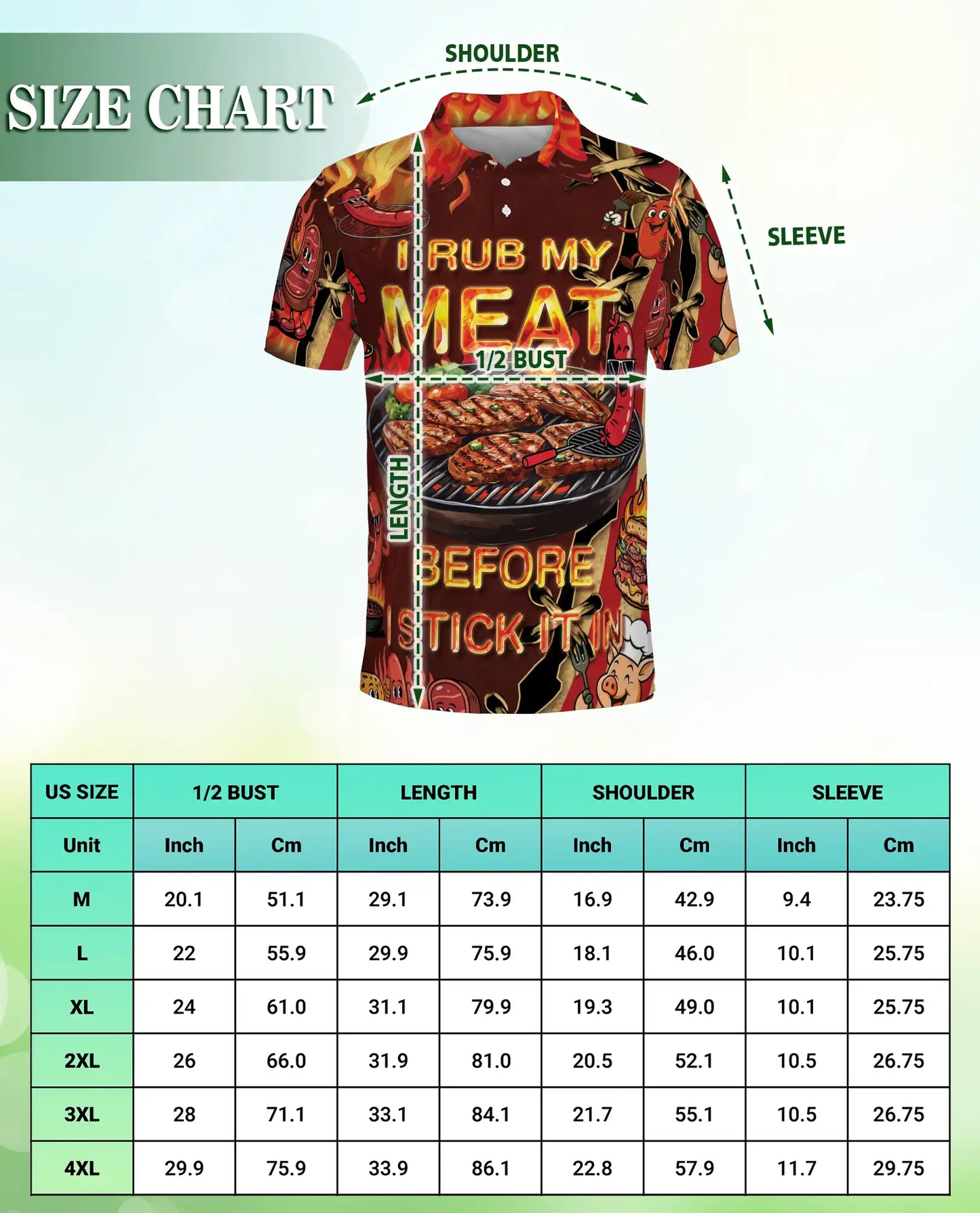 Funny BBQ Grill Master 3D Polo Shirt for Men, Backyard Barbecue Party Style | Azhawaiian