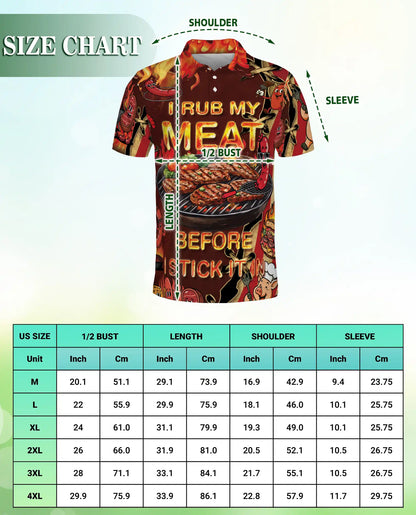 Funny BBQ Grill Master 3D Polo Shirt for Men, Backyard Barbecue Party Style | Azhawaiian
