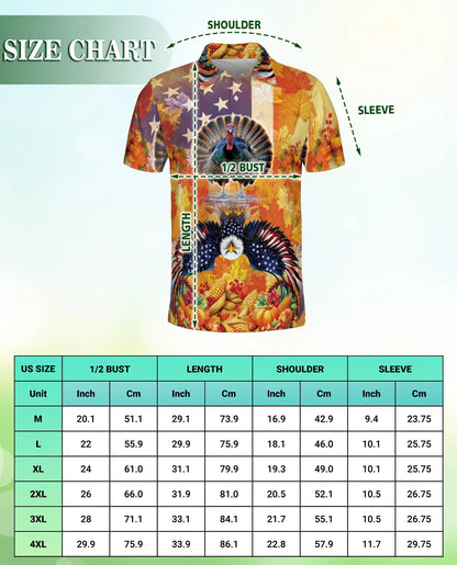 Patriotic Thanksgiving Turkey Polo Shirt for Men | Azhawaiian