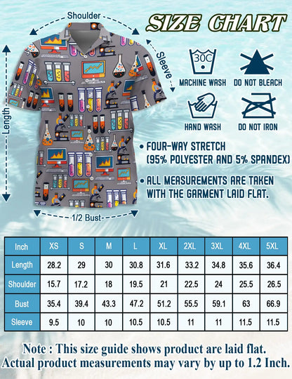 Chemistry Science Lab 3D Hawaiian Shirt for Men, Geek STEM Style | Azhawaiian