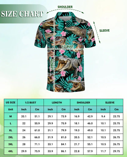 Alligator Tropical Hawaiian Polo Shirt for Men | Azhawaiian