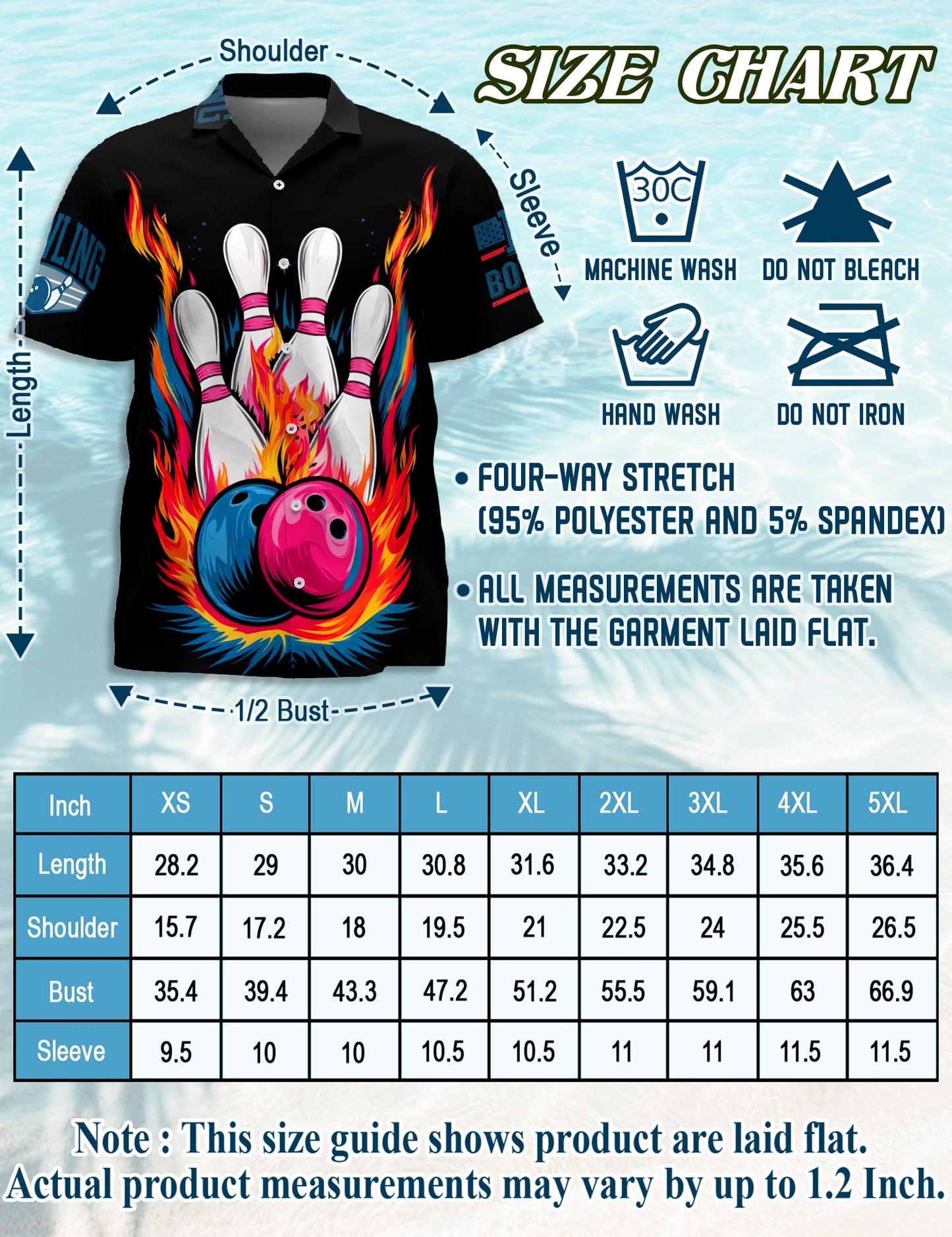 Bowling American Flag Hawaiian Shirt for Men, Button Down Aloha Shirt - Azhawaiian