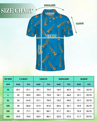 Trumpet Music Hawaiian 3D Polo Shirt for Men | Azhawaiian