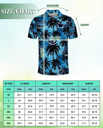 Pickleball Hawaiian Polo Shirt - Tropical Paddle Sport Style | Azhawaiian