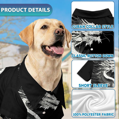 Dragon Theme Matching Dog Owner Hawaiian Shirts, Funny Pet Aloha Shirt for Beach Vacation - Azhawaiian