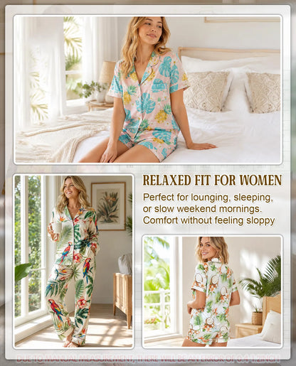 Thanksgiving Turkey Pajama Set for Women, Autumn Fall Holiday Sleepwear