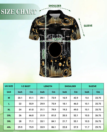 Drummer Music Lover Speaker Sound System Polo Shirt | Azhawaiian