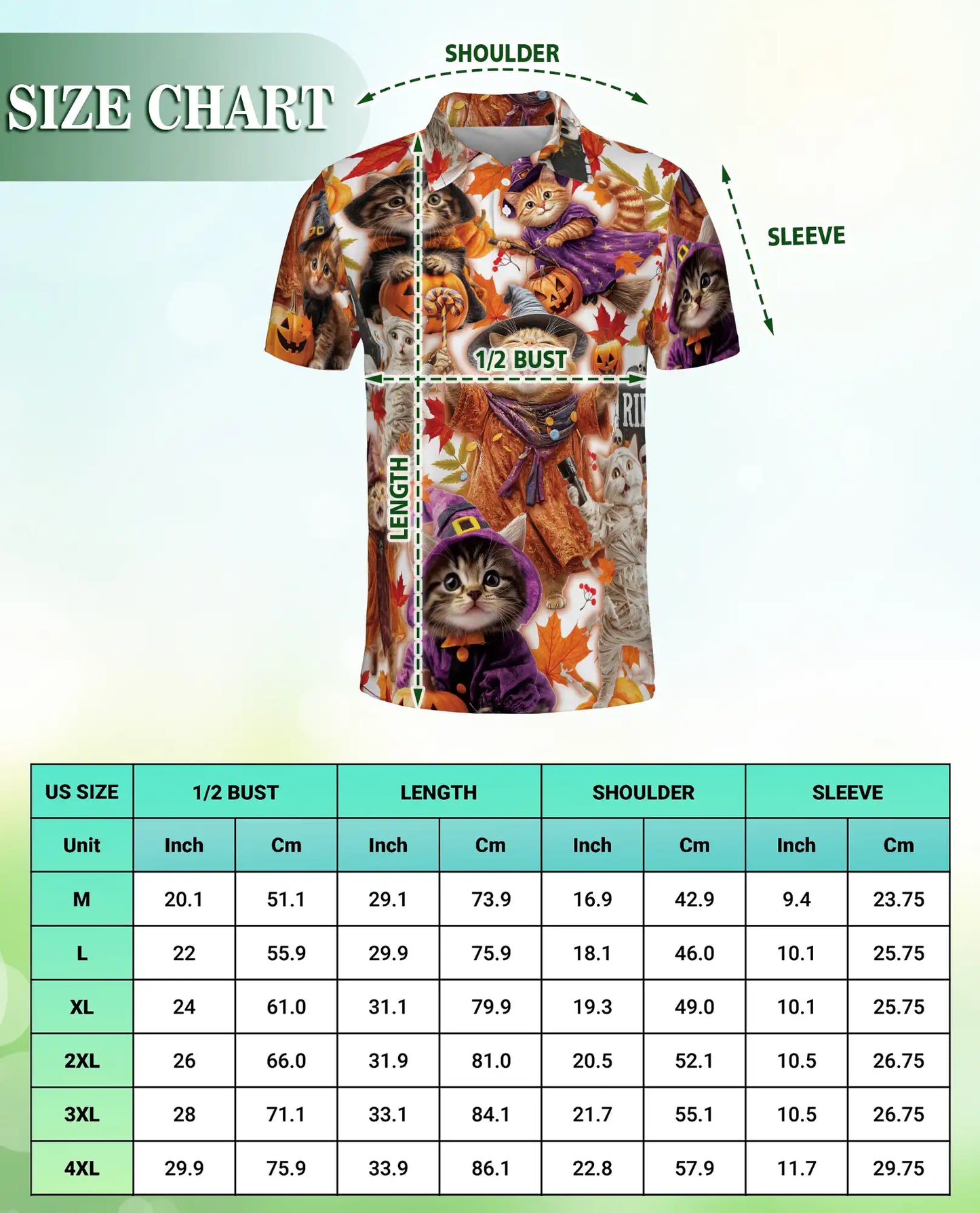 Halloween Kittens Polo Shirt for Men, Cute Cat Costume Print | Azhawaiian