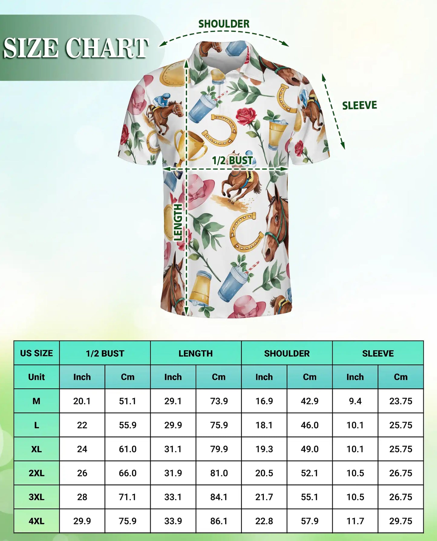 Horse Racing Derby 3D Polo Shirt for Men, Elegant Equestrian Country Style | Azhawaiian