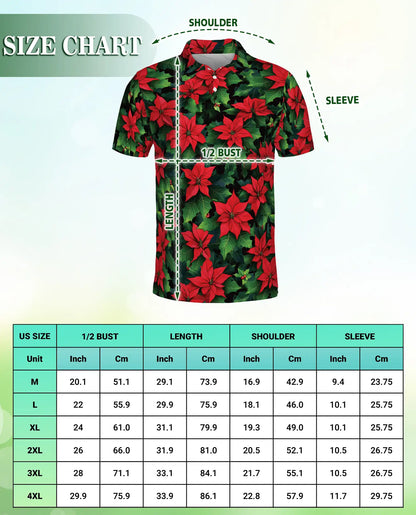 Christmas Poinsettia Polo Shirt | Azhawaiian