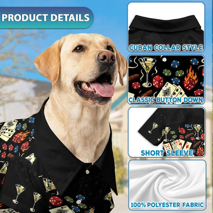 Poker Theme Matching Dog Owner Hawaiian Shirts, Funny Pet Aloha Shirt for Beach Vacation - Azhawaiian