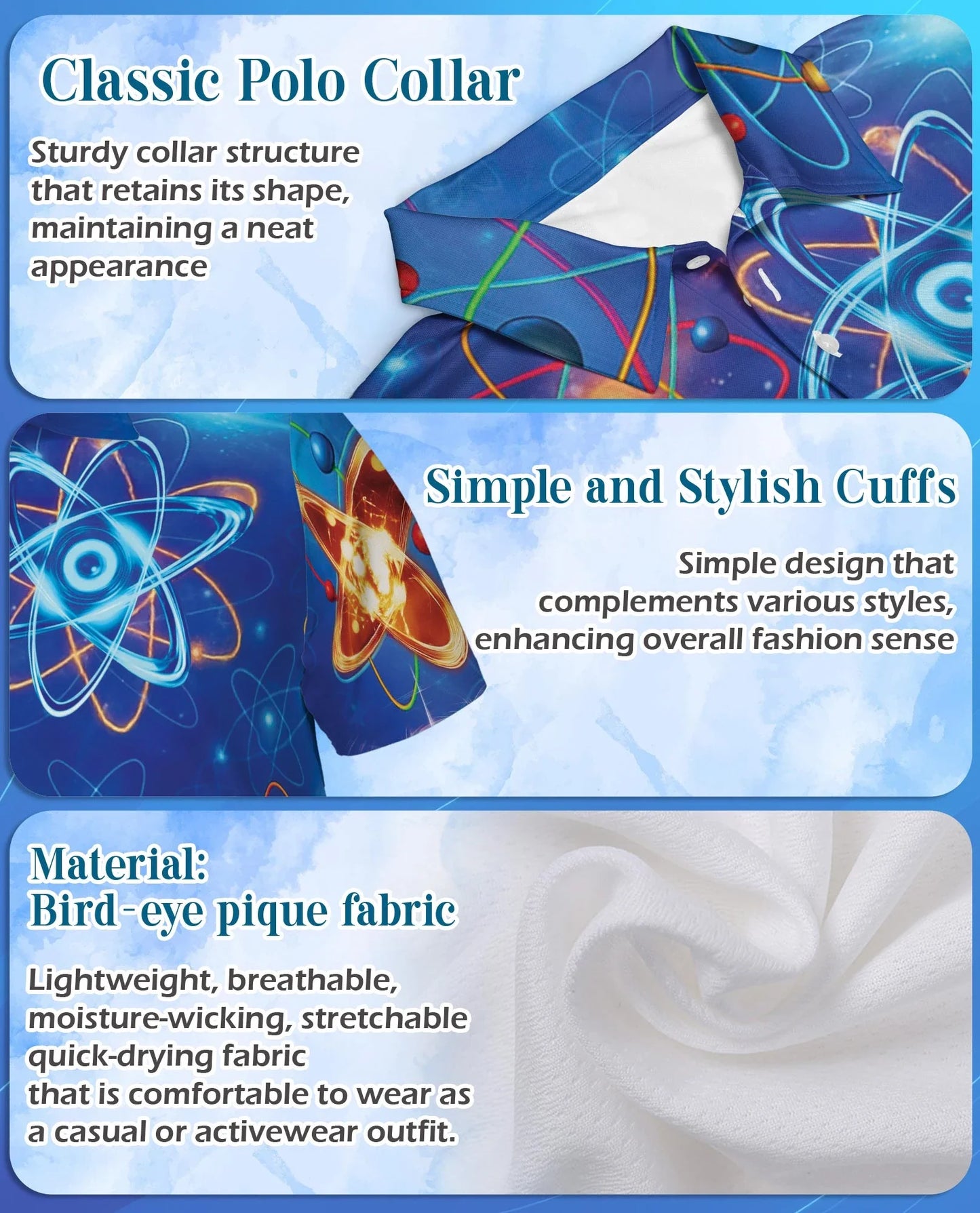 Physics Amazing Science Polo Shirt for Men, Science Lover Style | Azhawaiian