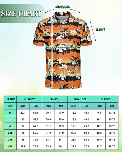 Hawaiian Surf Polo Shirt, Sunset Beach Style | Azhawaiian
