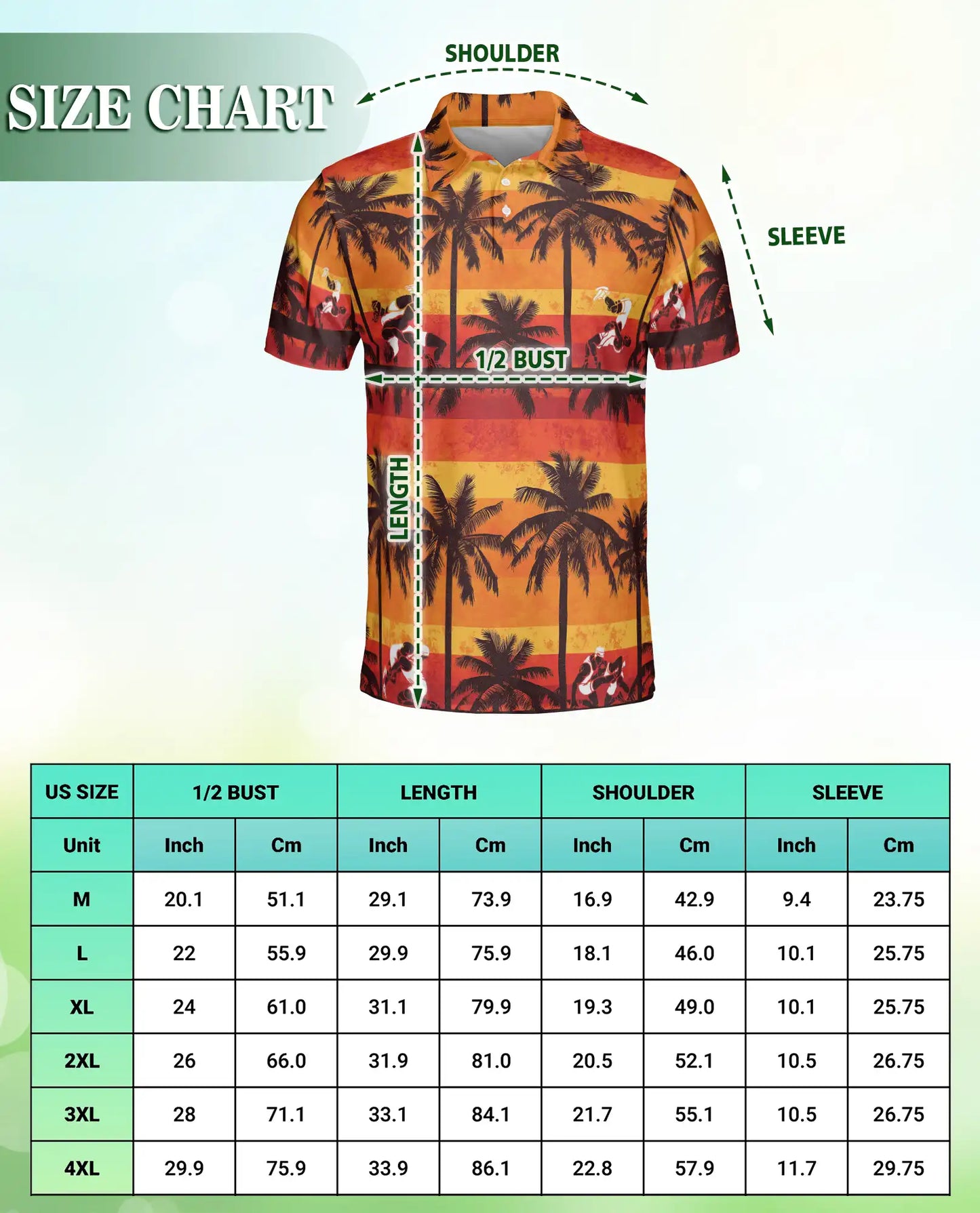 Sunset Hawaiian Surf Polo Shirt, Tropical Beach Style | Azhawaiian
