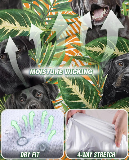 Black Labrador Tropical Sleeveless Polo Shirt for Women, Cute Dog Summer Style | Azhawaiian