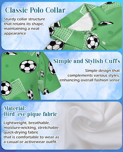 Soccer Ball Polo Shirt - Fun Football Fan Style | Azhawaiian
