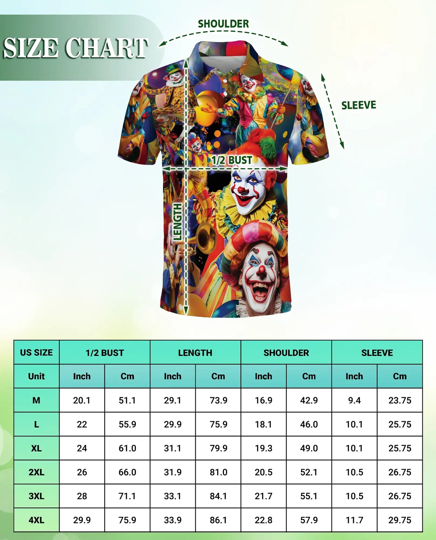 Clown Polo Shirt, Circus Carnival Print | Azhawaiian