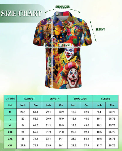 Clown Polo Shirt, Circus Carnival Print | Azhawaiian
