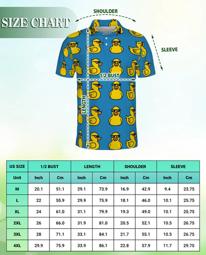 Cool Duck Polo Shirt, Funny Sunglasses Print | Azhawaiian