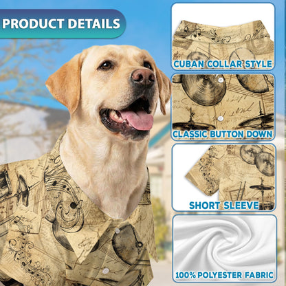 Drum Matching Dog Owner Hawaiian Shirts, Funny Pet Aloha Shirt for Beach Vacation - Azhawaiian