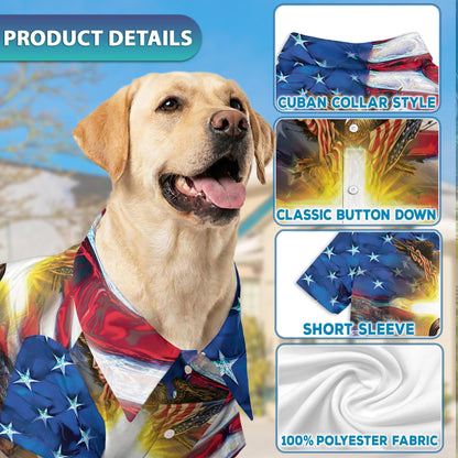 America and Jesus Bless Matching Dog Owner Hawaiian Shirts, Funny Pet Aloha Shirt for Beach Vacation - Azhawaiian