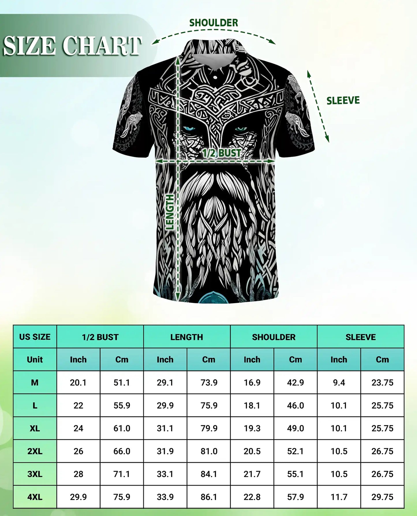 Nordic Viking Warrior 3D Polo Shirt for Men, Celtic Norse Mythology Style | Azhawaiian