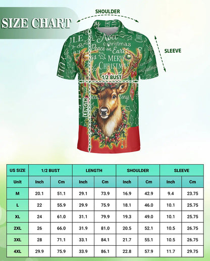 Christmas Reindeer Polo Shirt, Festive Holiday Style | Azhawaiian