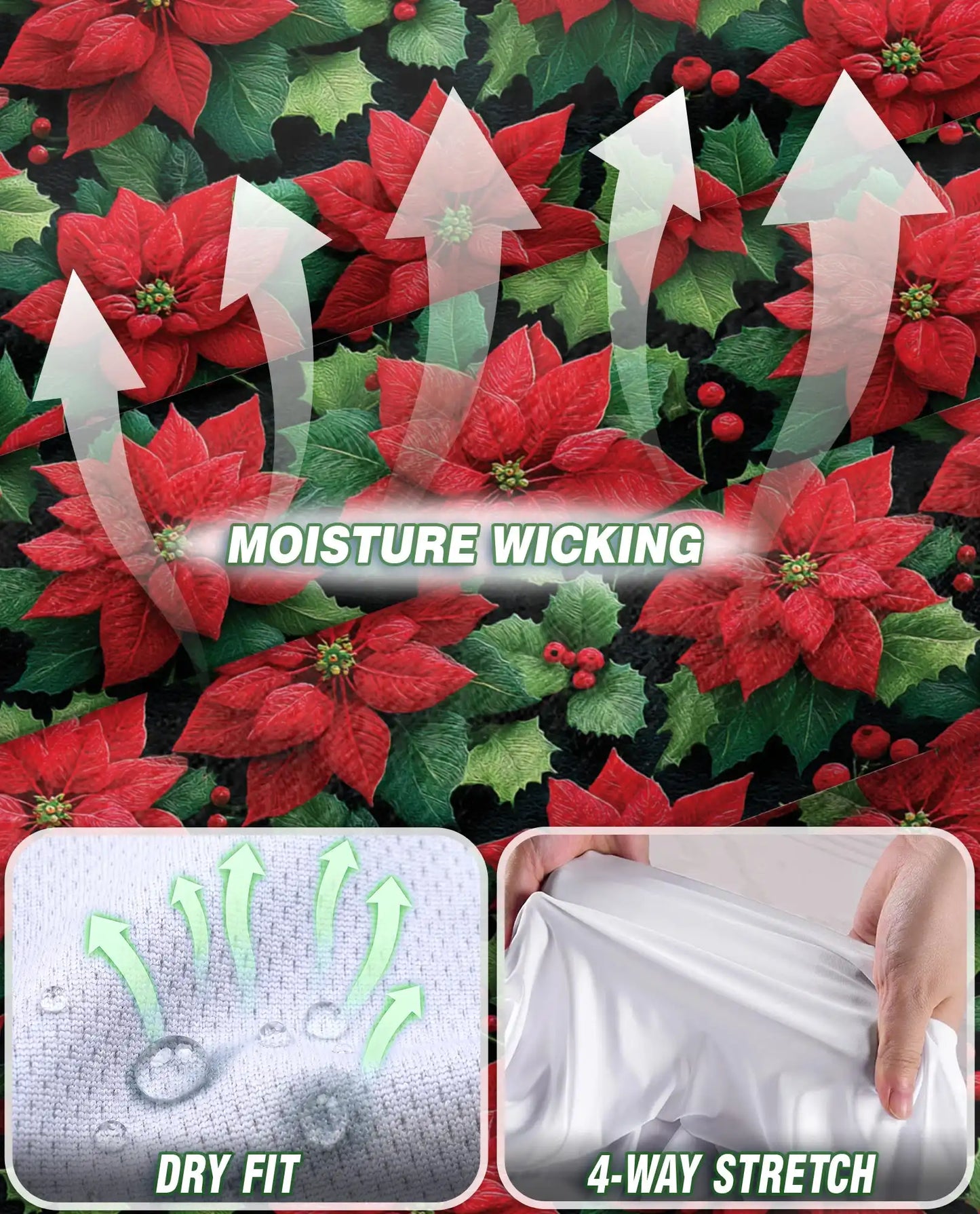 Red Poinsettia Pattern Sleeveless Polo Shirt for Women| Azhawaiian