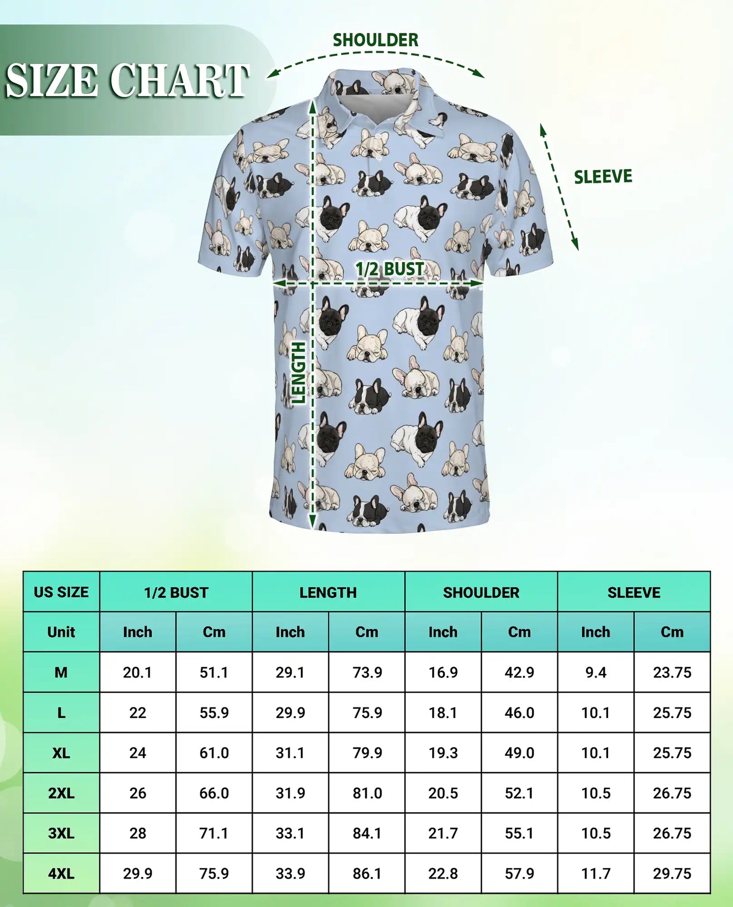 French Bulldog Pattern Polo Shirt | Azhawaiian