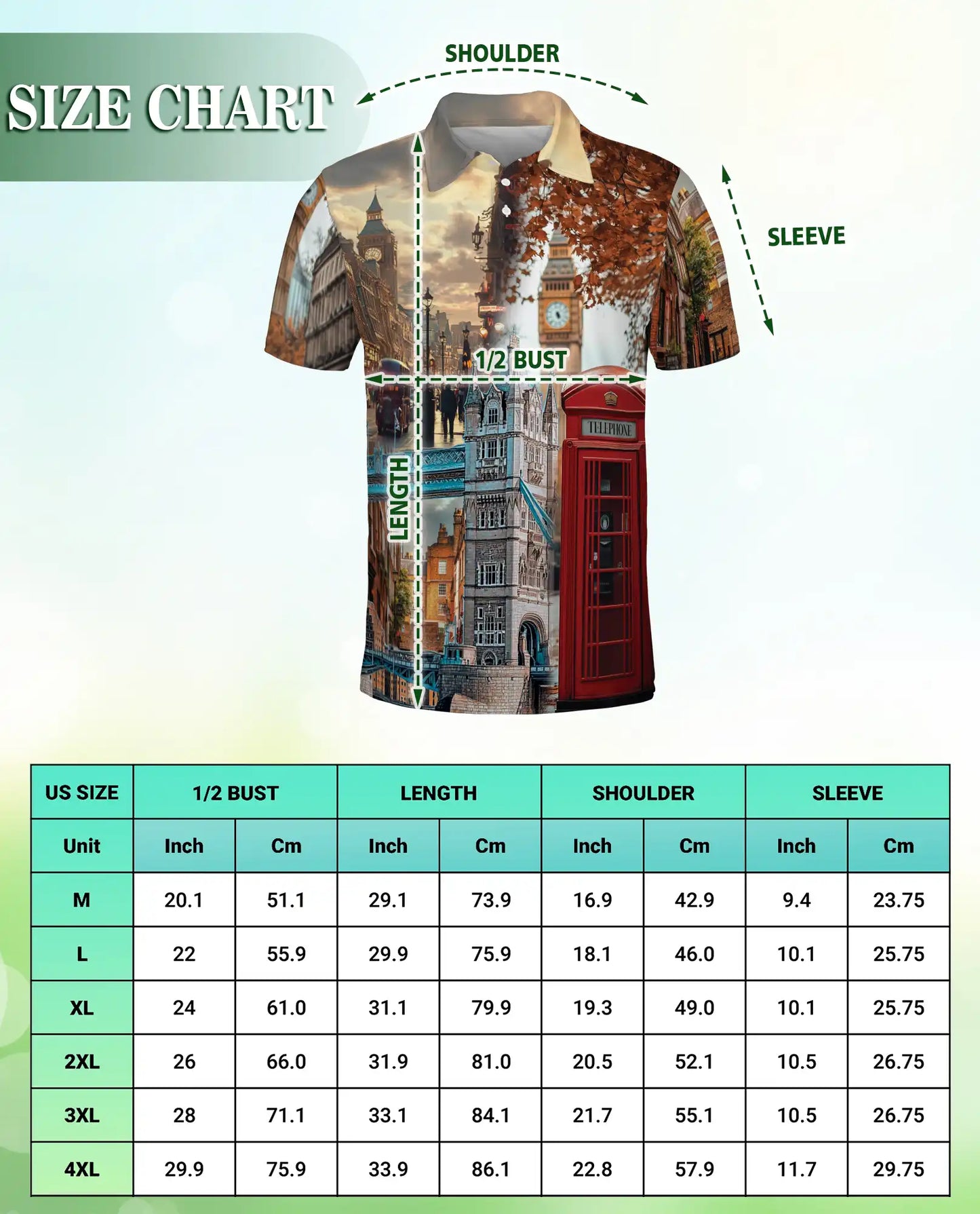 London City Polo Shirt, UK Landmark Style | Azhawaiian