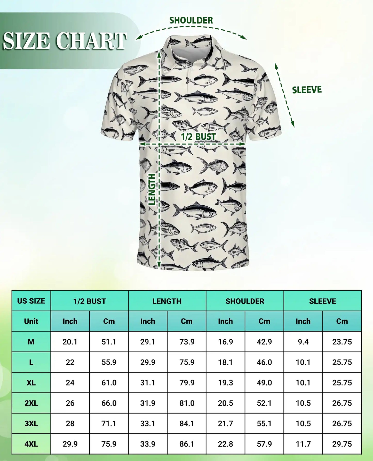 Saltwater Fish Polo Shirt for Men-Coastal Fish Pattern Angler | Azhawaiian