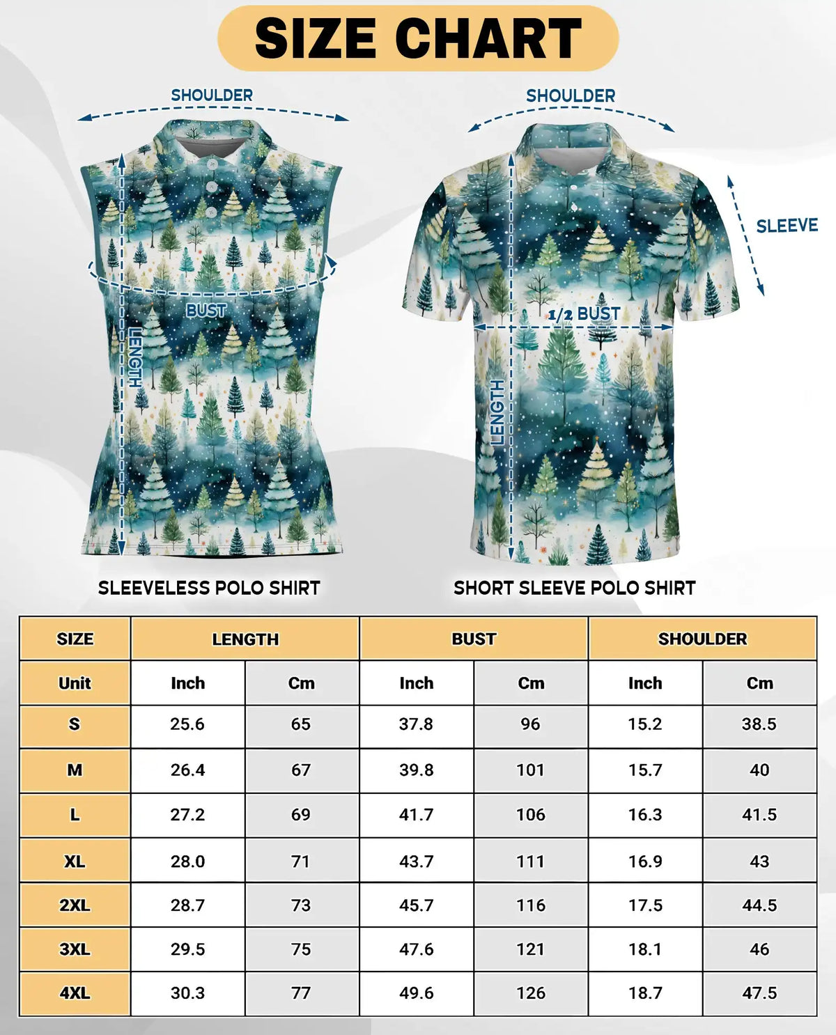 Christmas Tree Sleeveless Polo Shirt for Women, Festive Holiday Style