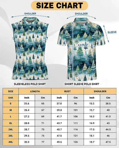 Christmas Tree Sleeveless Polo Shirt for Women, Festive Holiday Style