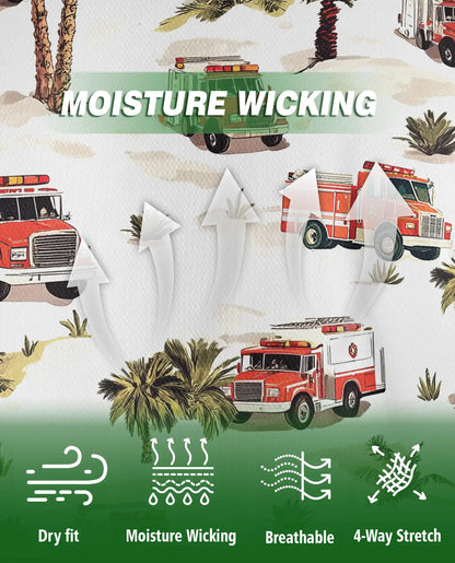 Fire Truck Pattern Polo Shirt | Azhawaiian