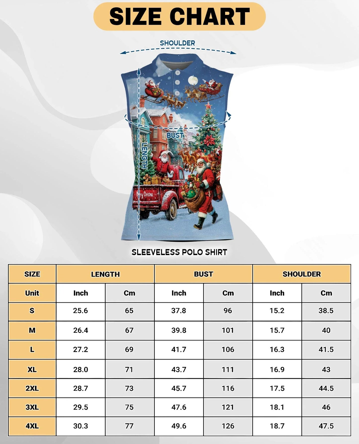 Stay Cool Santa Claus Christmas Sleeveless Polo Shirt for Women | Azhawaiian