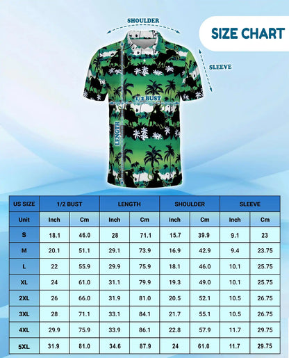 Bull Riding Polo Shirt - Tropical Rodeo Cowboy Western Design | Azhawaiian