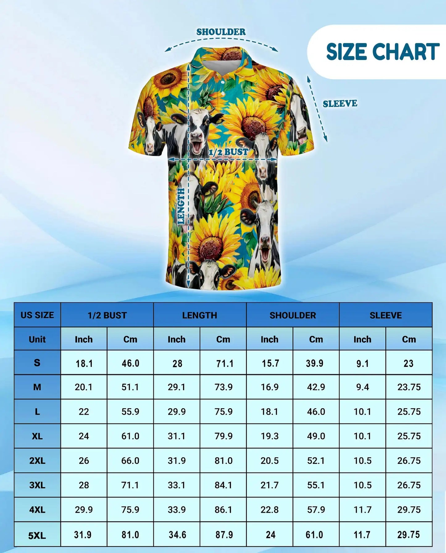 Sunflower Cow 3D Polo Shirt | Azhawaiian