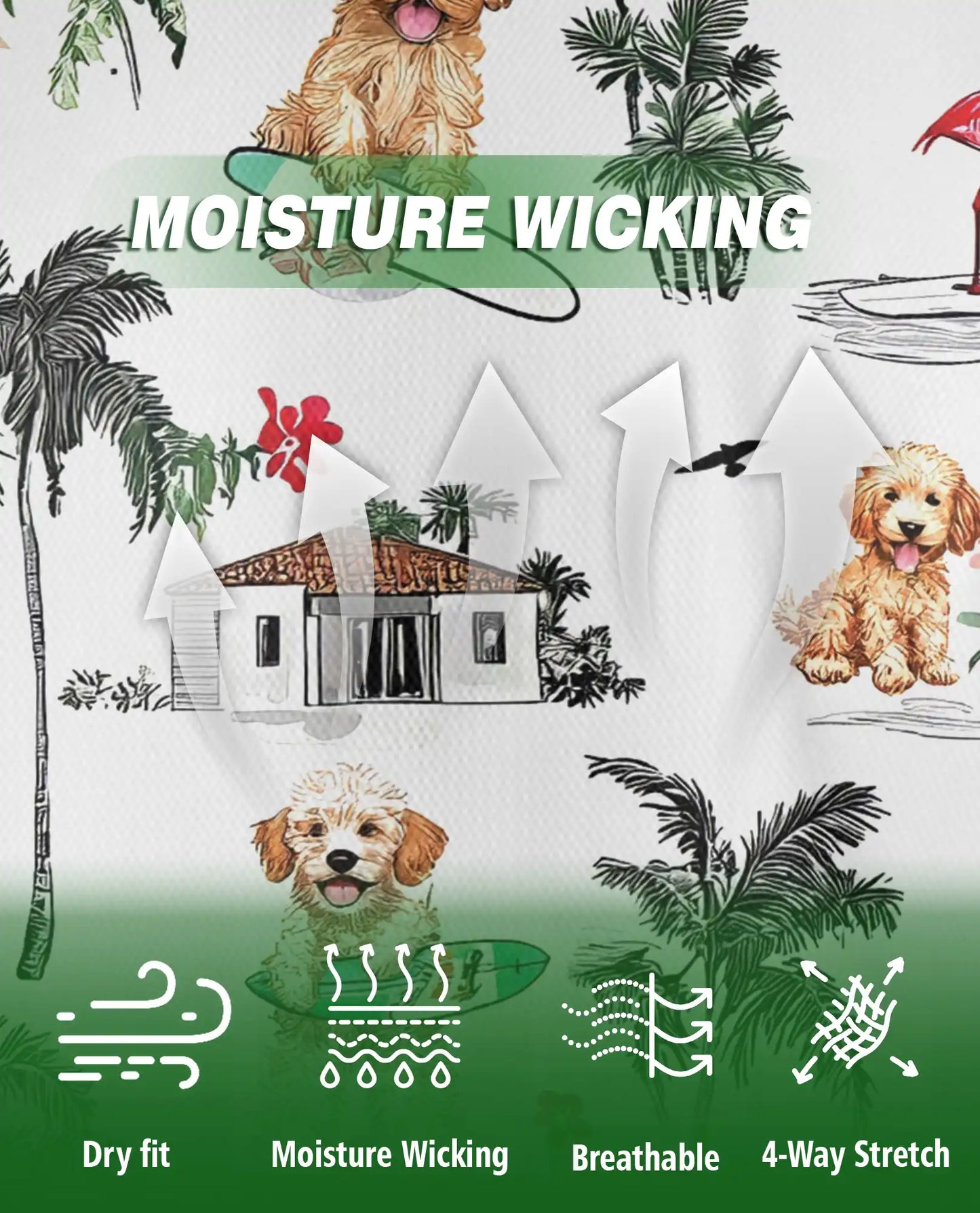 Tropical Puppy Beach 3D Polo Shirt for Men, Cute Summer Dog Island Style | Azhawaiian