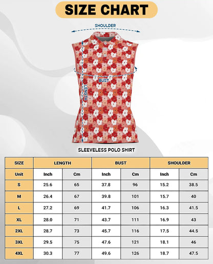 Ditsy Floral Print Sleeveless Polo Shirt for Women  | Azhawaiian