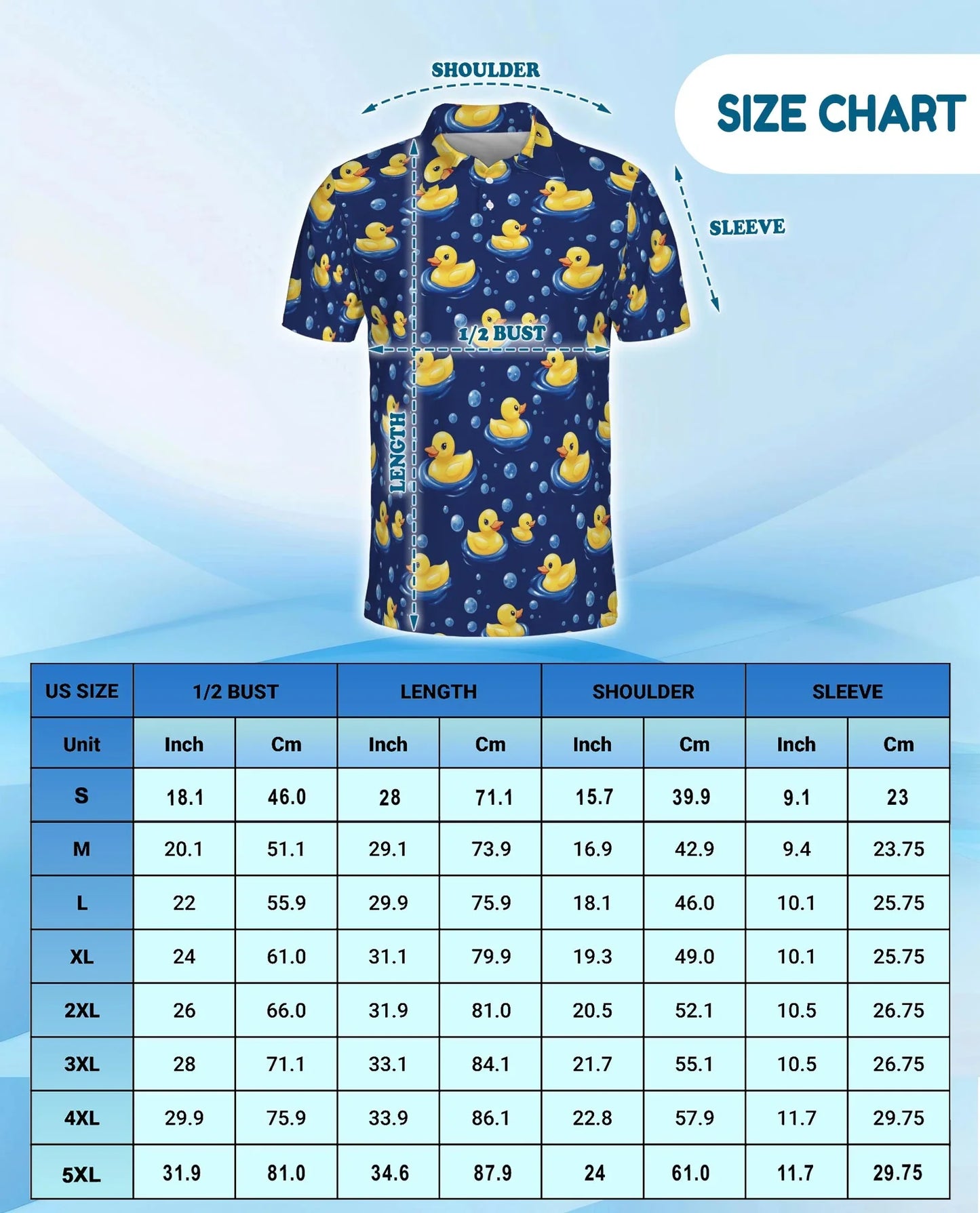 Duck Pattern Polo Shirt for Men, Cute Wildlife Style | Azhawaiian
