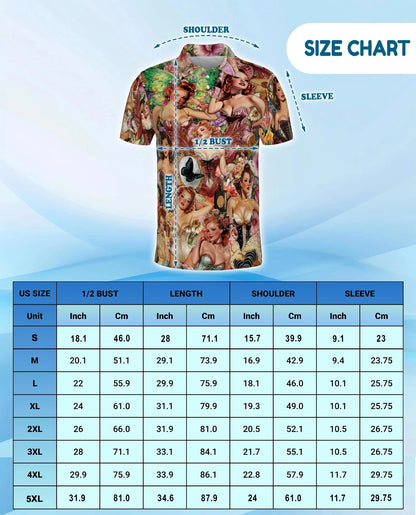 Vintage Dancer Pinup Carnival Polo Shirt for Men, Retro Circus Style | Azhawaiian