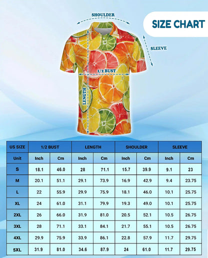 Citrus Slice Polo Shirt for Men, Fresh Summer Style | Azhawaiian