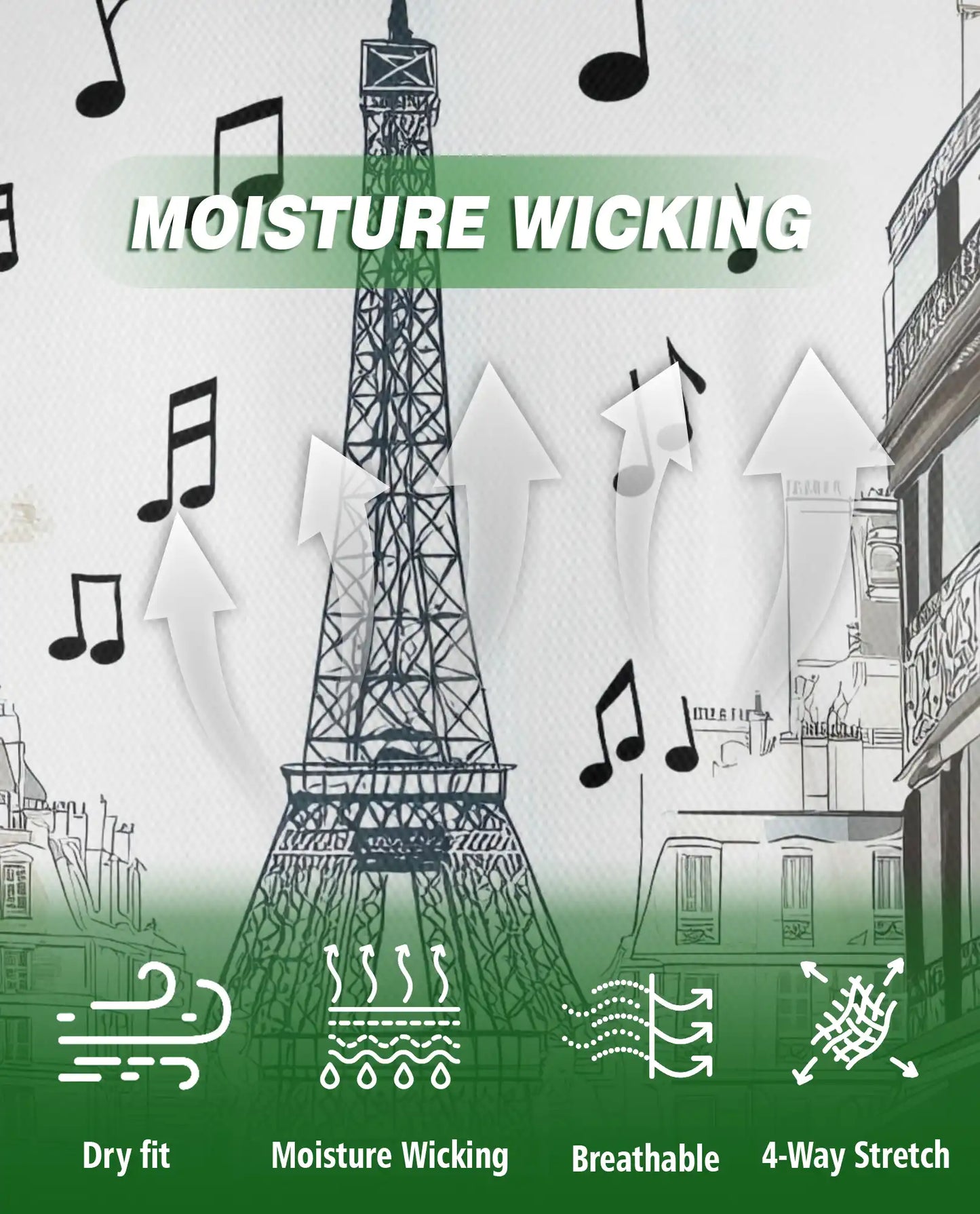 Paris Jazz Music 3D Polo Shirt for Men, Eiffel Tower Artistic Style | Azhawaiian