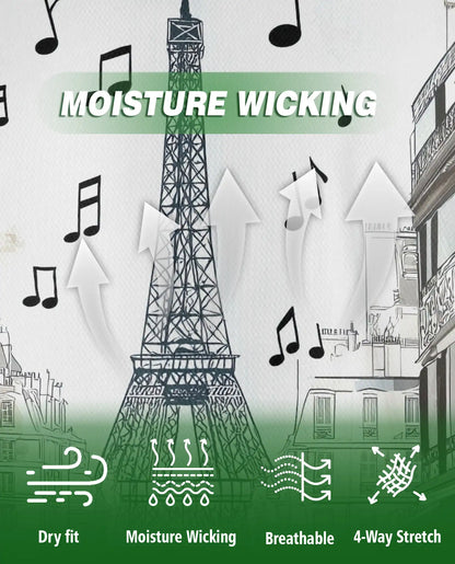 Paris Jazz Music 3D Polo Shirt for Men, Eiffel Tower Artistic Style | Azhawaiian