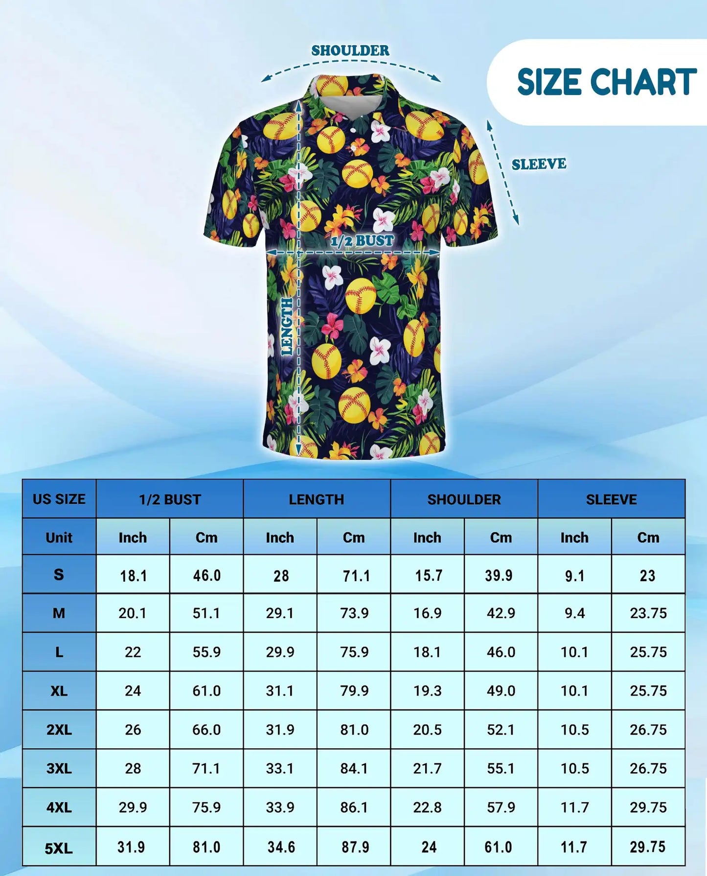 Tropical Softball Polo Shirt - Hawaiian Sports Summer Style | Azhawaiian