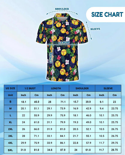 Tropical Softball Polo Shirt - Hawaiian Sports Summer Style | Azhawaiian