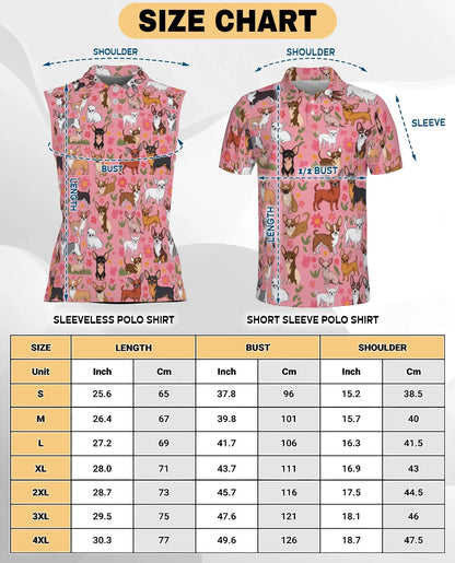 Floral Chihuahua Sleeveless Polo Shirt for Women | Azhawaiian